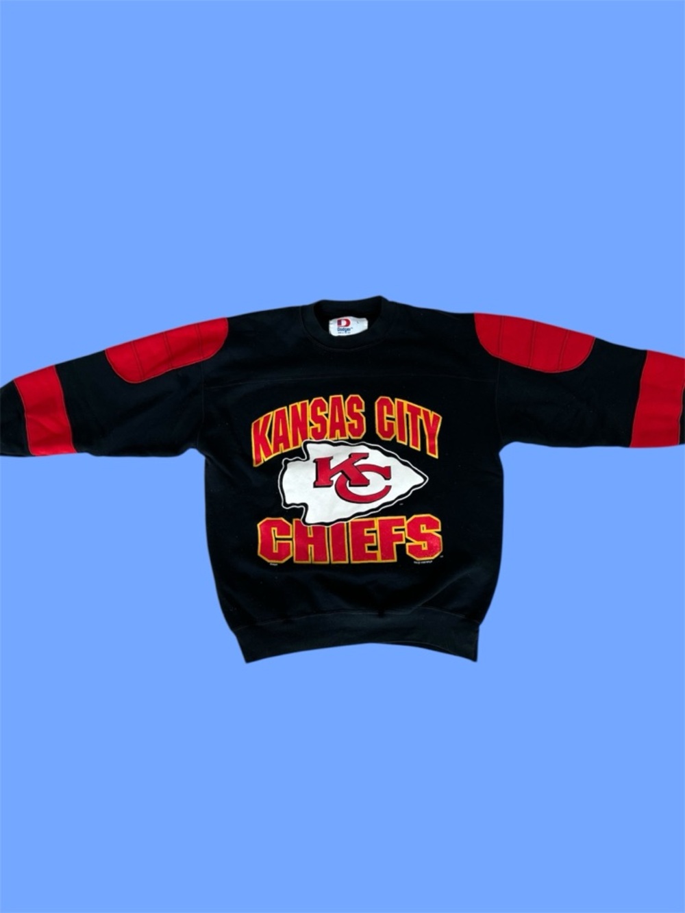 Russell Athletic Black Sweatshirt with Red and Yellow Lettering